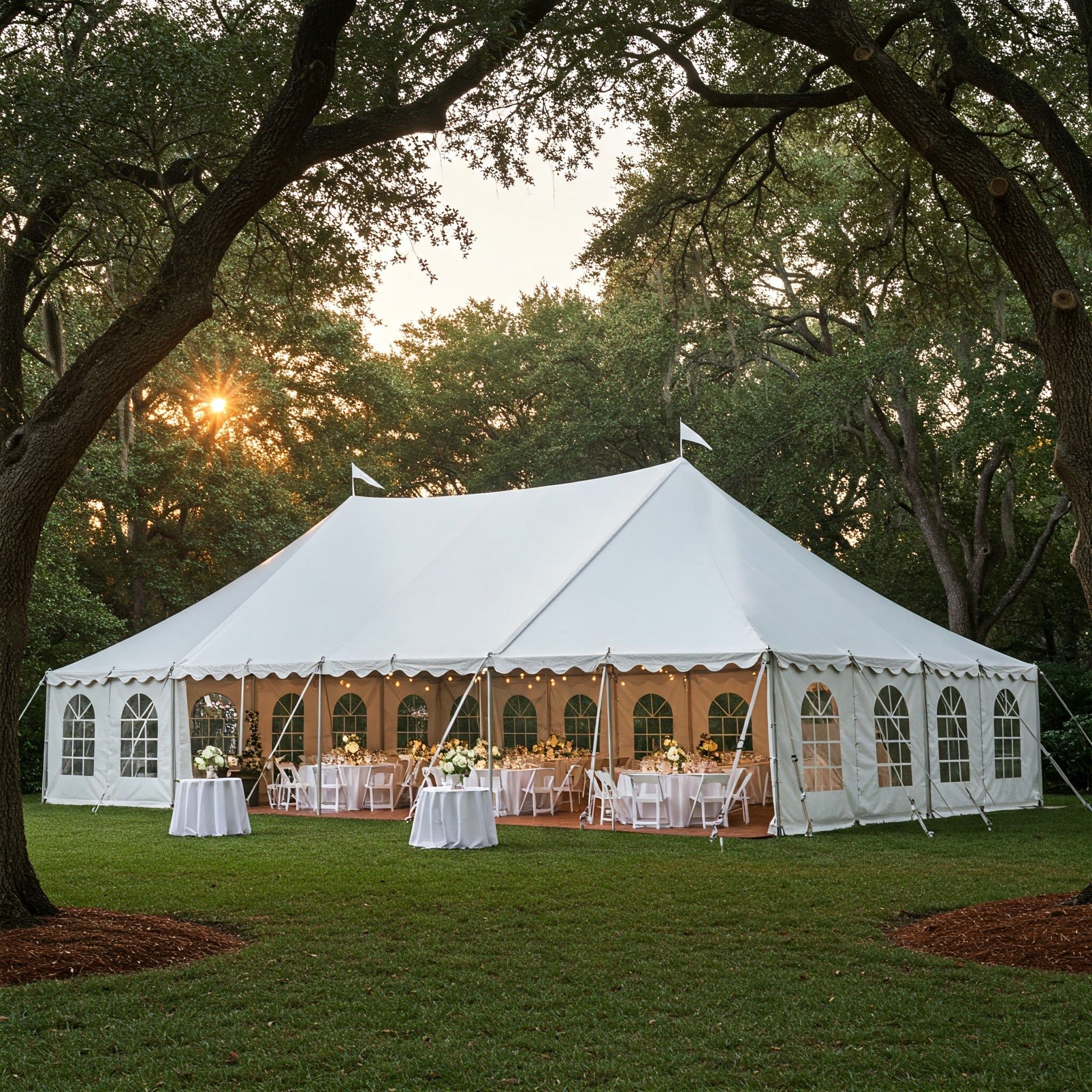 Party tents in UAE - white tent rental for weddings, birthdays, and outdoor celebrations