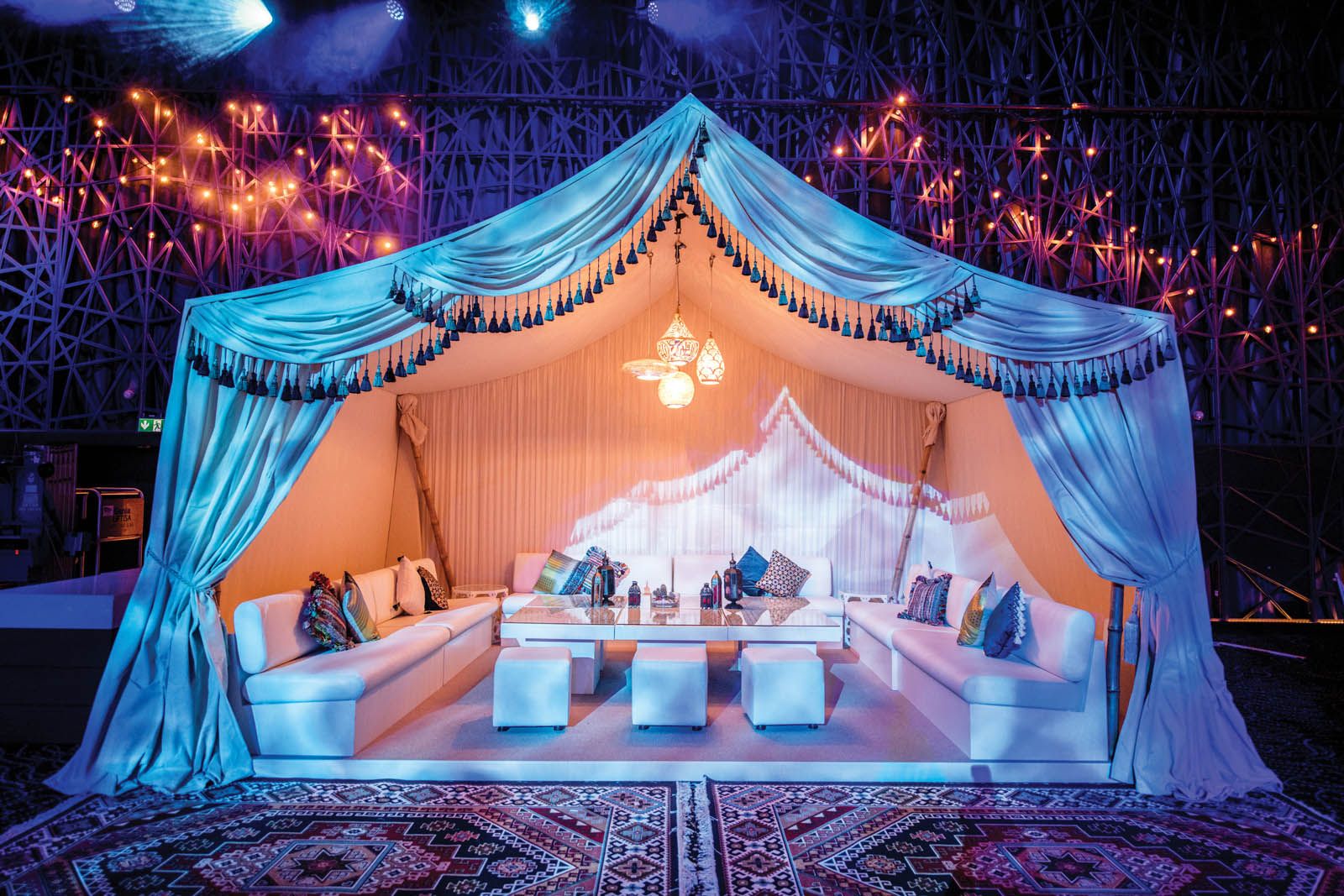 Ramadan tents in UAE - luxury Ramadan tent rental with Arabic decor for iftar events