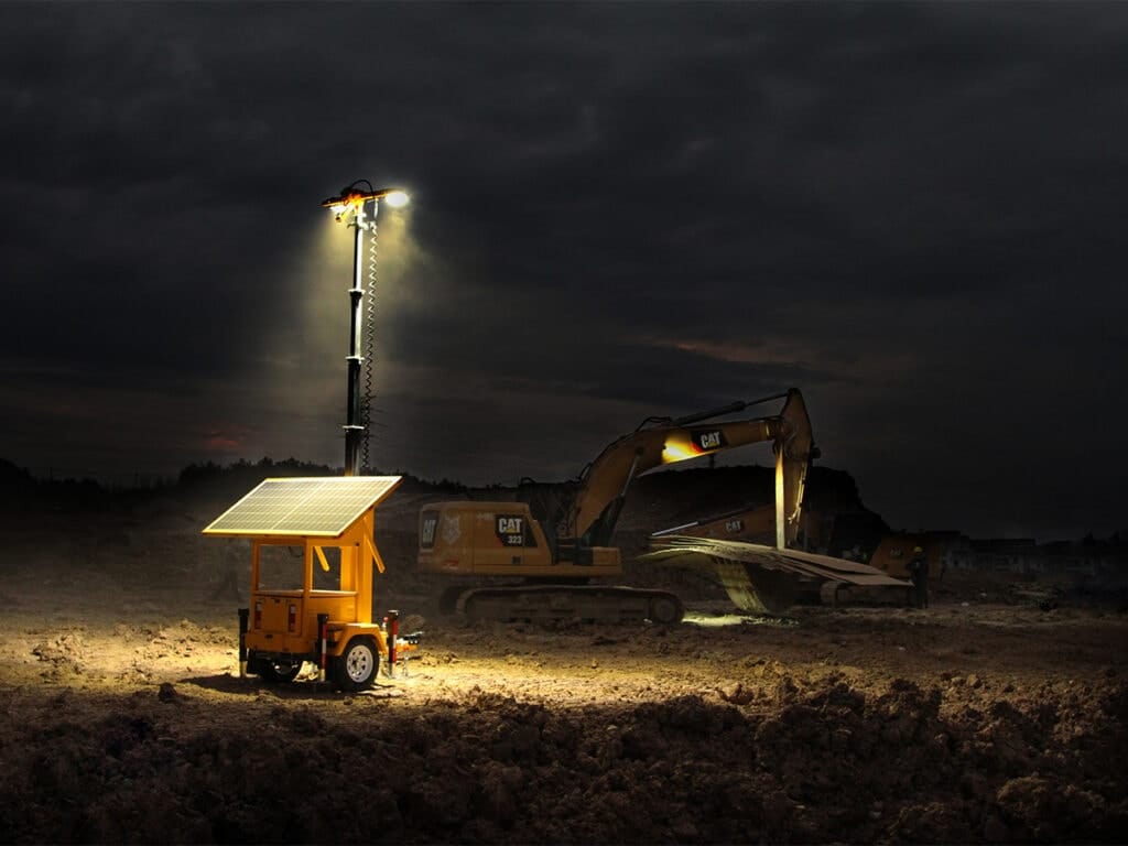 Mobile LED tower light rental for night events and construction sites in UAE