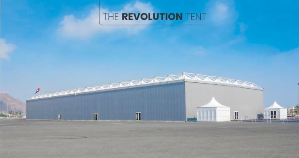Massive revolution tent industrial structure by Mahraj Industries - premier tent manufacturer in UAE