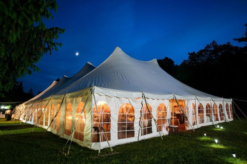 Luxury wedding tent rental in UAE - elegant decorated marquee tent for wedding celebrations in Dubai