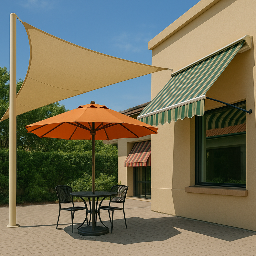 Canopies, umbrellas and awnings